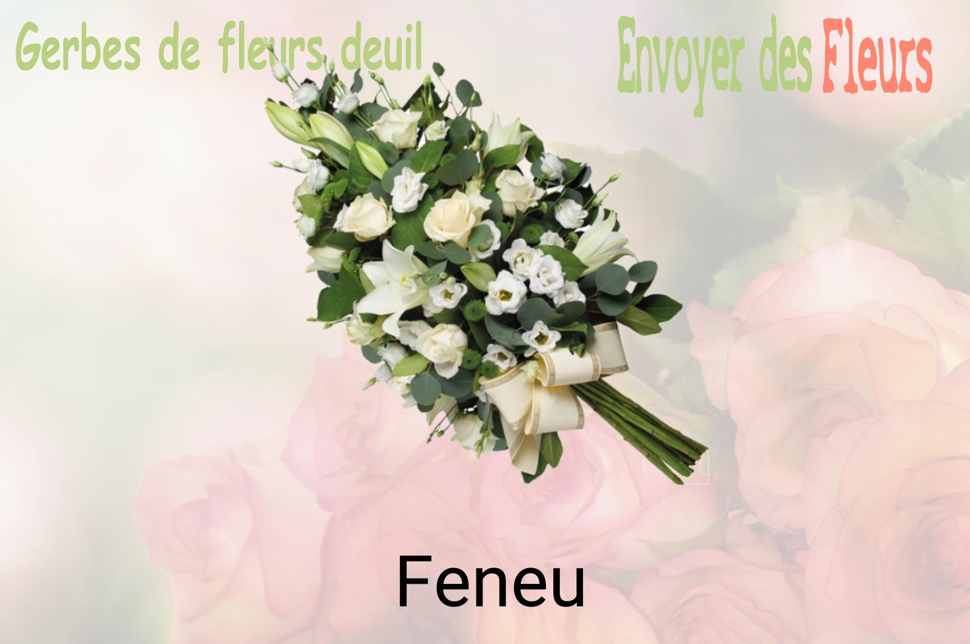 Gerbe de fleurs de deuil livrée à Feneu